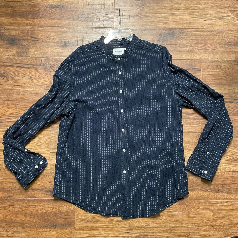 SOLD Goodfellow & Co XL Extra Large Standard Navy Long Sleeve Button Down Target - Picture 1 of 11